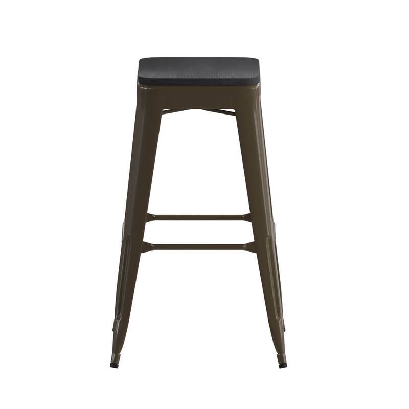 All-Weather Backless Commercial Bar Stool with Poly Resin Seat