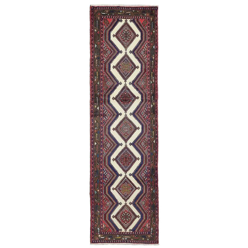 ECARPETGALLERY Hand-knotted Konya Anatolian Cream Wool Rug - 2'7 x 9'4