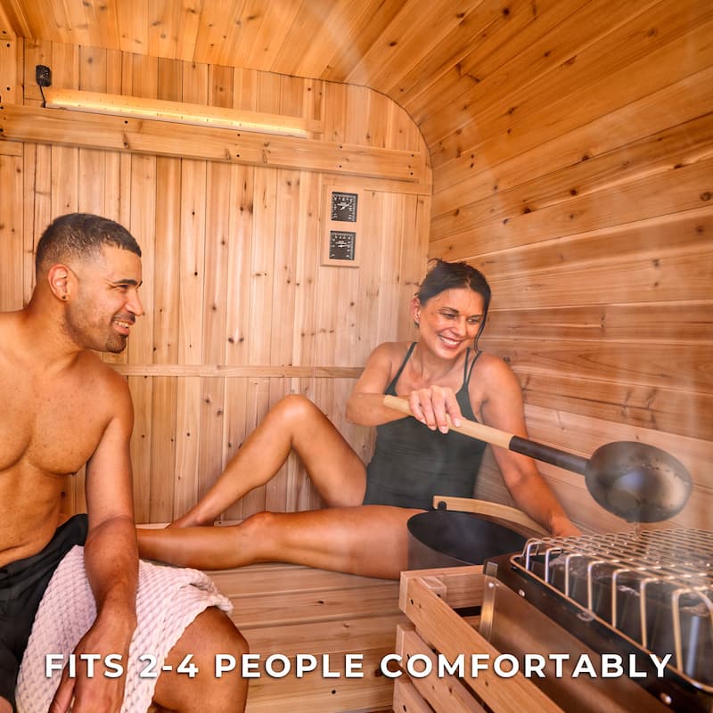 Backyard Discovery Lennon 2-4 Person Outdoor Cube Sauna, Porch