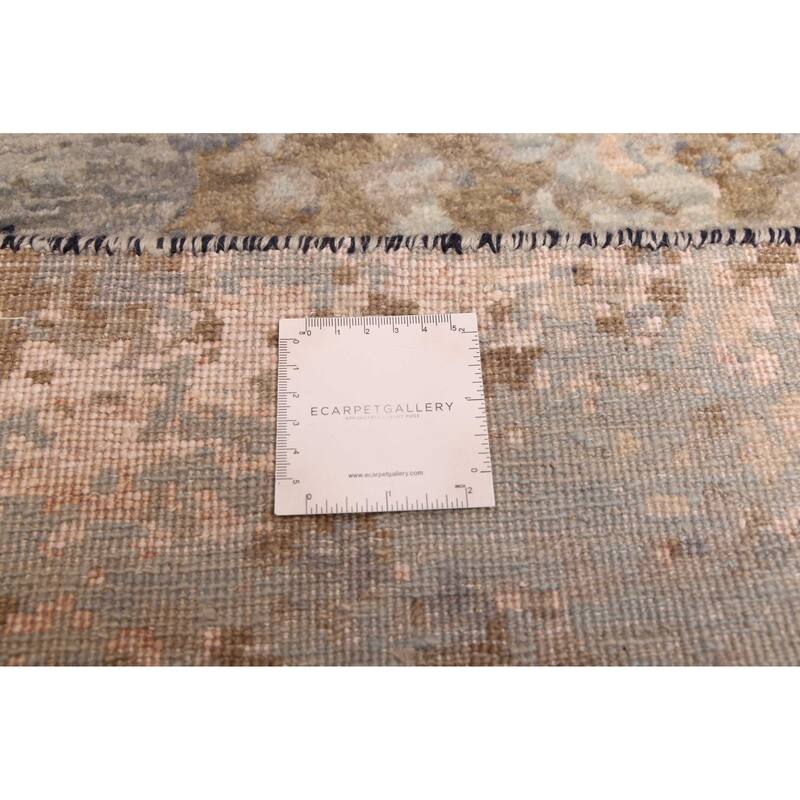 ECARPETGALLERY Hand-knotted Legacy Light Blue Silk, Wool Rug - 2'6 x 10'0