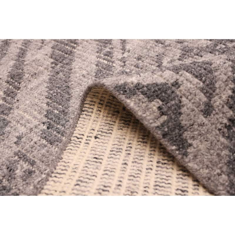 ECARPETGALLERY Hand-knotted Tangier Grey Wool Rug - 5'2 x 7'10