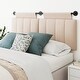 preview thumbnail 29 of 58, Nathan James Remi Wall Mount Tufted Headboard with Adjustable Straps and Black Metal Rail White Cloud/Matte Black - Queen