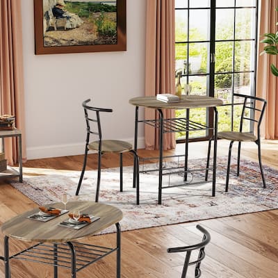 Space-Saving Dining Table Set,Ideal for Small Spaces - Featuring a Stylish Faux Marble or Wood Grain Table with Modern Chairs