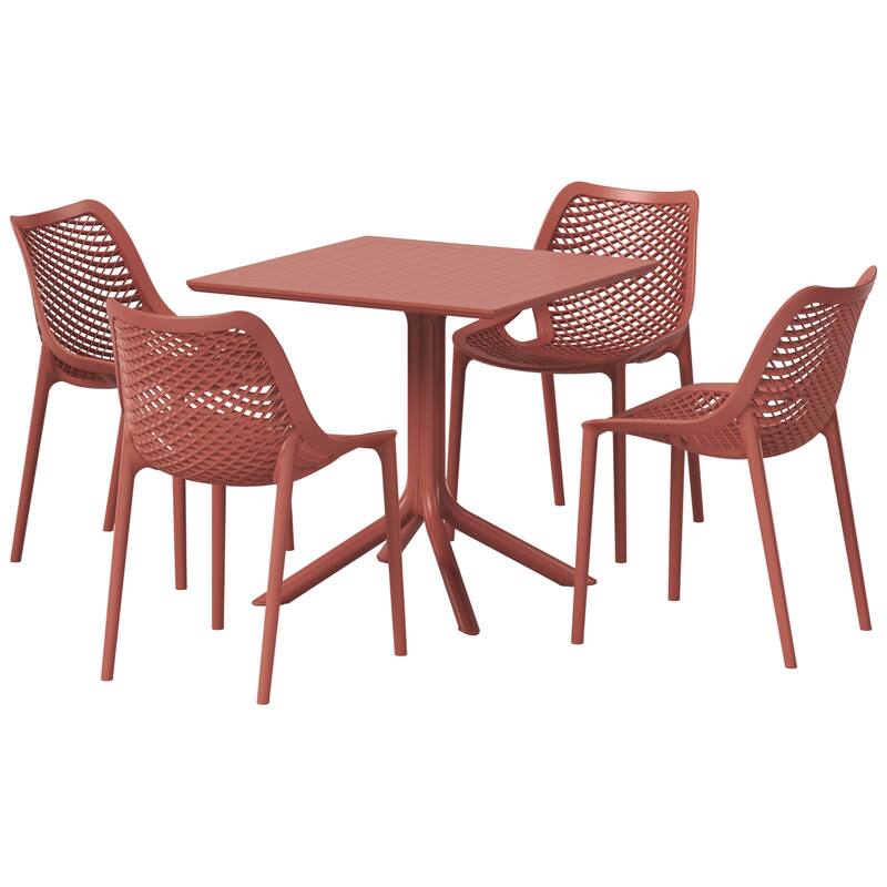 Frond and Form 4-Person Outdoor Square Dining Set