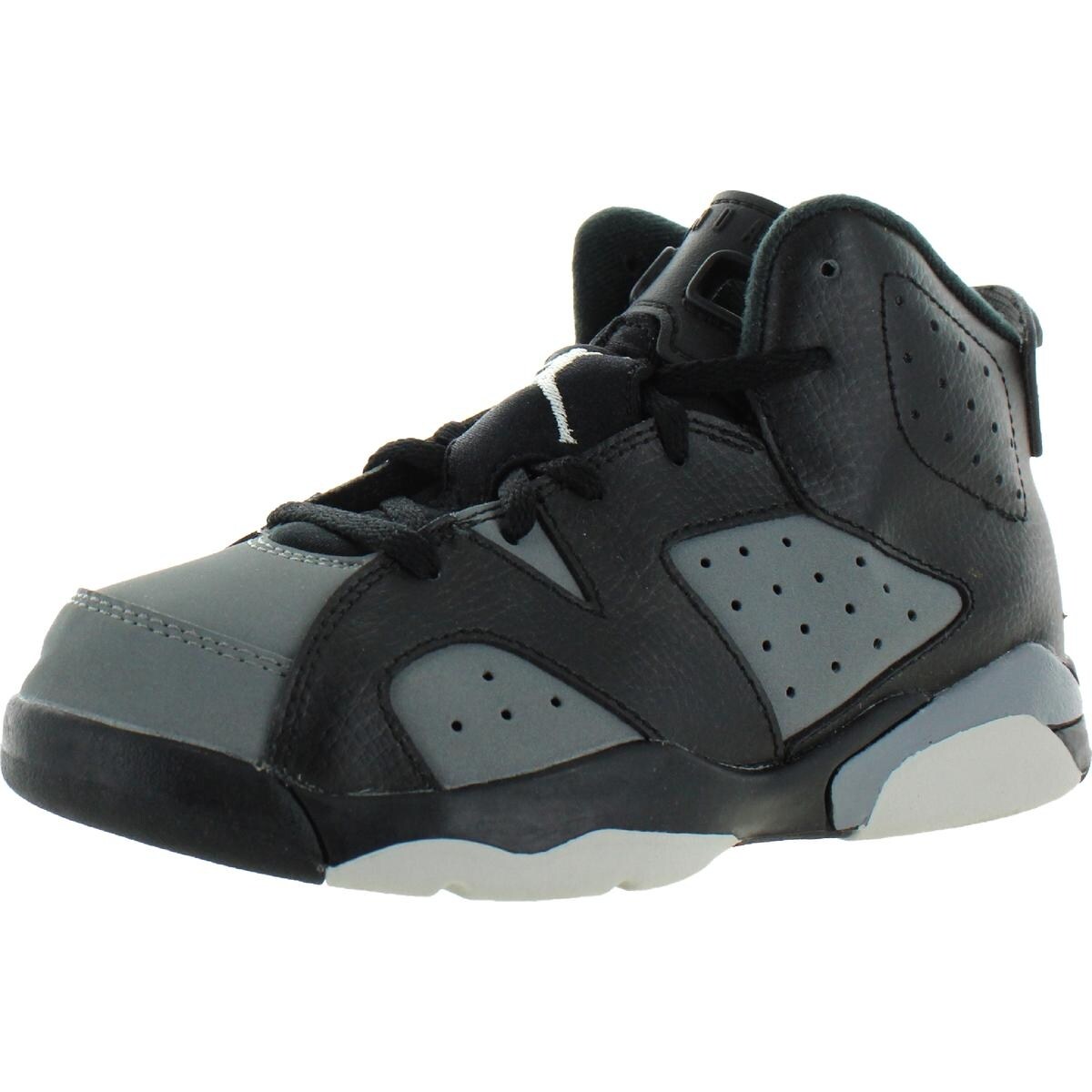 Shop Jordan Boys 6 Retro Bp Basketball Shoes Faux Leather High Top