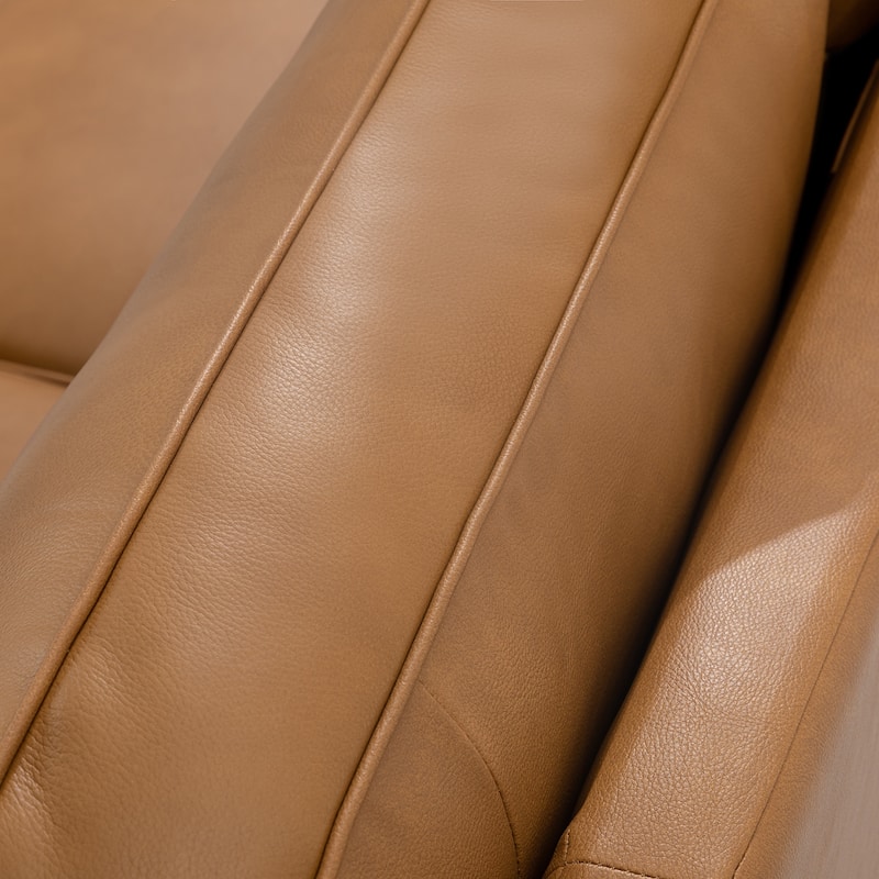 Filomena Transitional 5 Piece Genuine Leather Living Room Set Sofa with Rolled Arms by HULALA HOME
