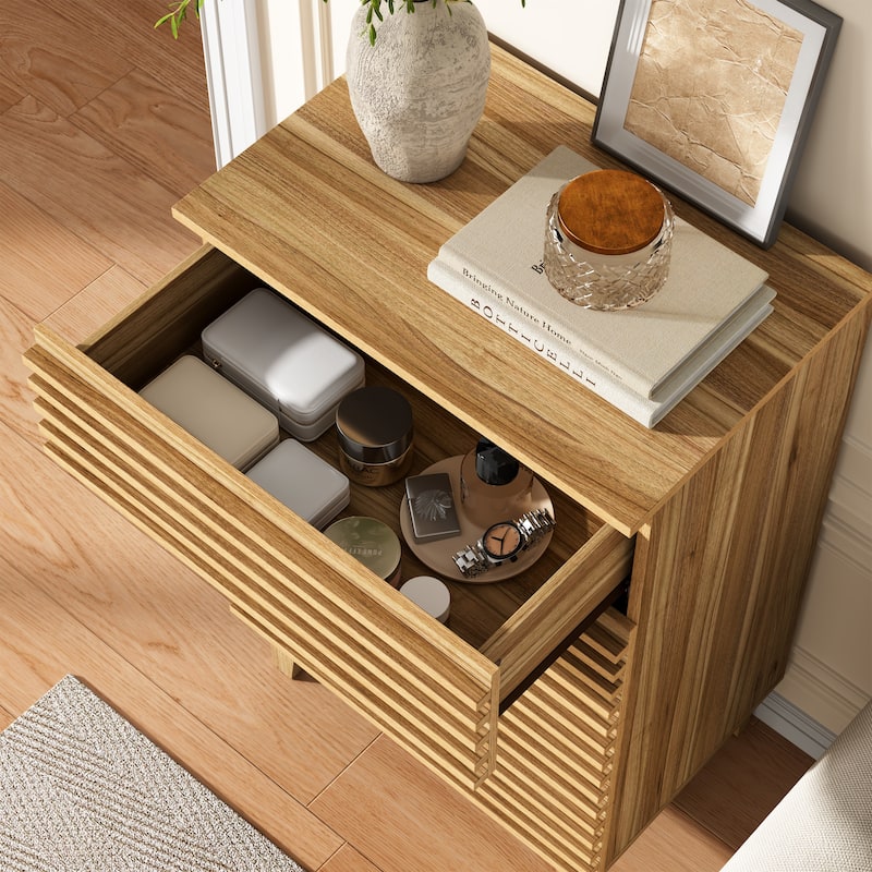 Fluted 4 Drawer Dresser 36" Tall Modern Chest of Drawers