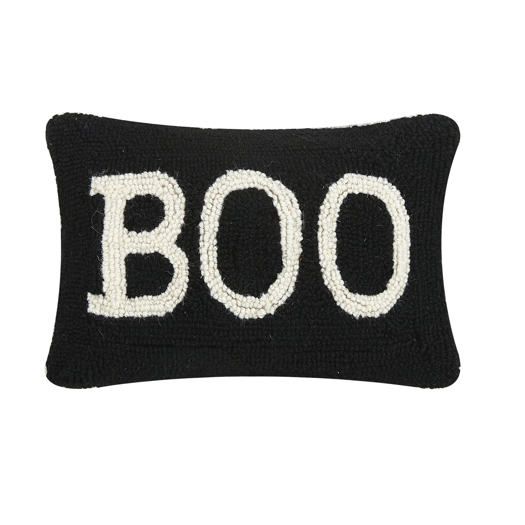 Halloween Boo Wool Hook Pillow - 8x12"