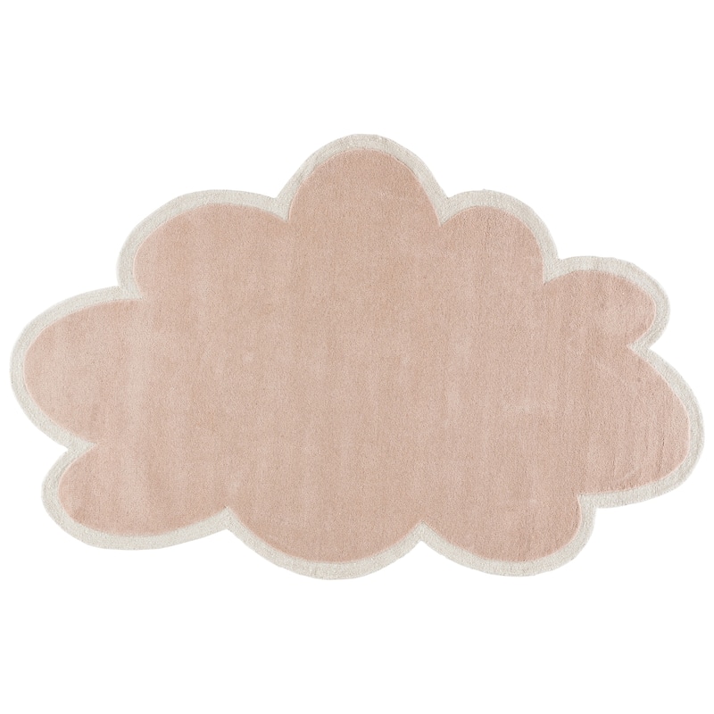 SAFAVIEH Handmade Kids Shannen Wool Rug - 5' x 8' Rectangle Scallop - Pink/Ivory