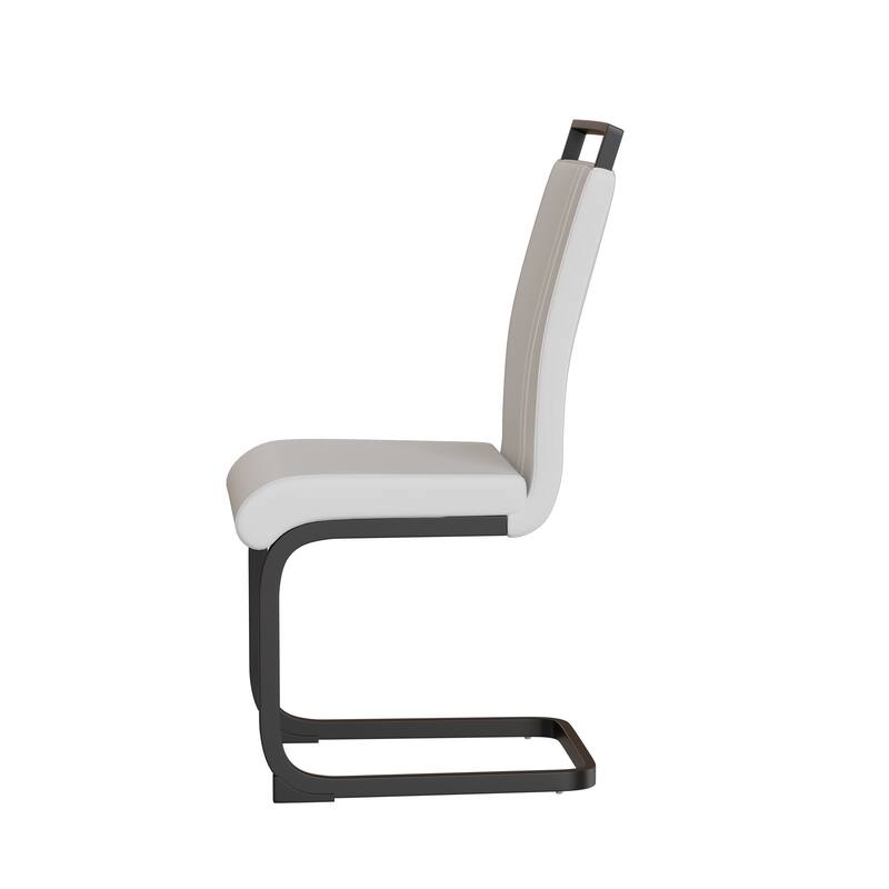 High Back Upholstered Side Chair with C-shaped Tube