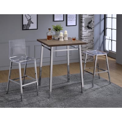 Acme Furniture Nadie Oak/Chrome Bar Table