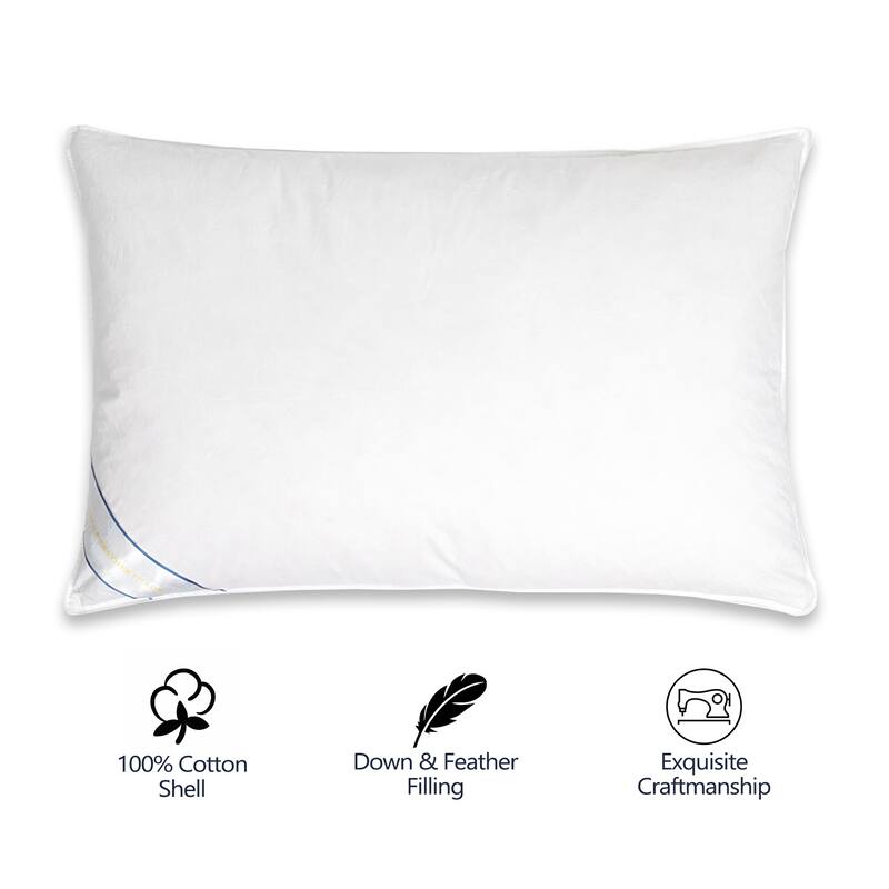 Sweet Home Collection Luxury Natural Feather Bed Pillows (2 Pack) - White