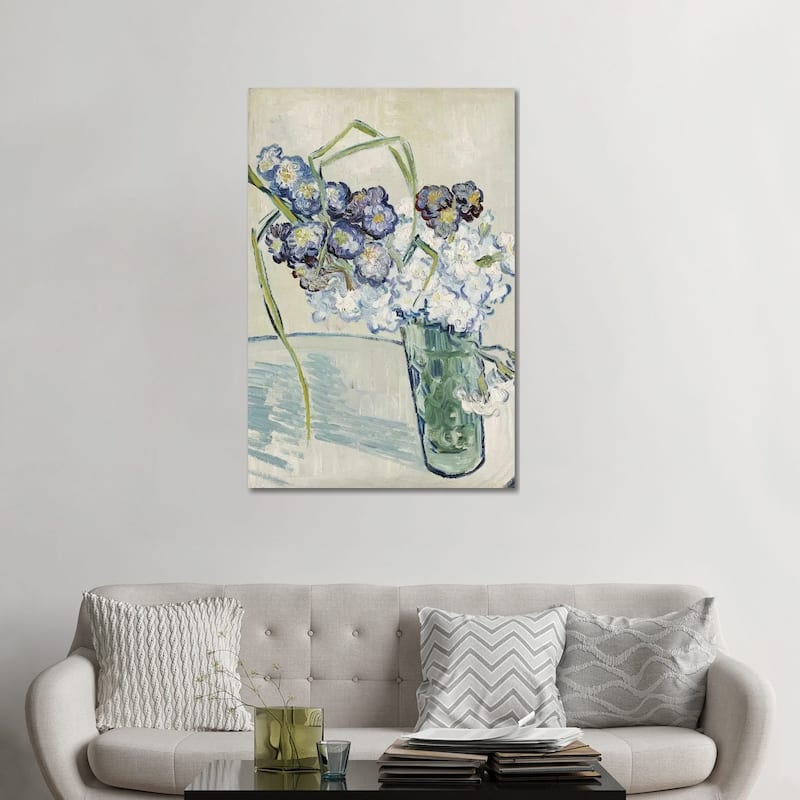 iCanvas "Still Life, Vase of Carnations, June 1890 " by Vincent van Gogh Canvas Print - 48x32x1.5