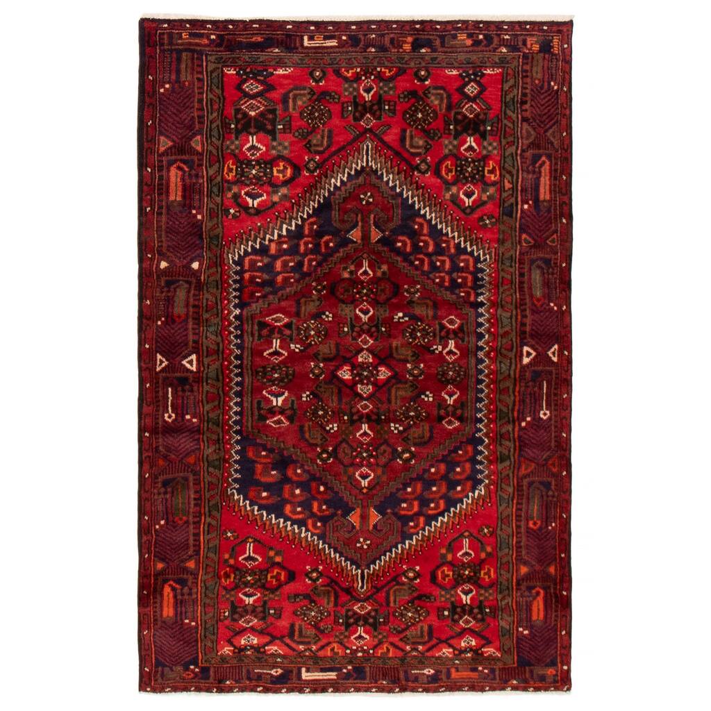 ECARPETGALLERY Hand-knotted Andelz Red Wool Rug - 3'11 x 5'11