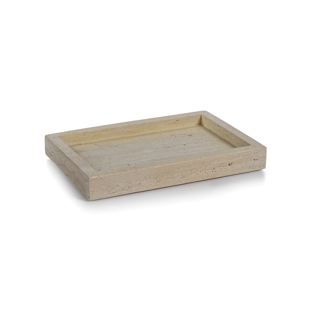 Scotia Travertine Marble Vanity Tray - Beige