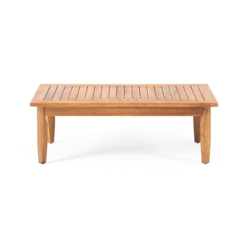 Aston Outdoor Mid-Century Modern Cushioned Acacia 4-seat Chat Set by Christopher Knight Home