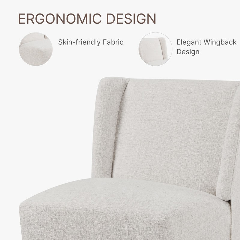 Spruce & Spring Iris Modern Upholstered Fabric Dining Chair with Casters