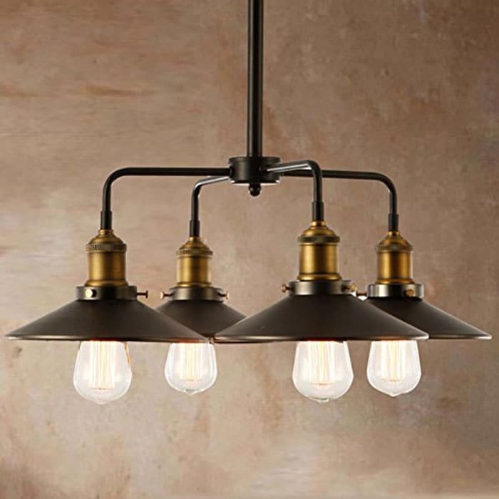 4 light barn black industrial chandelier - Chandeliers For Bedrooms by Overstock.com