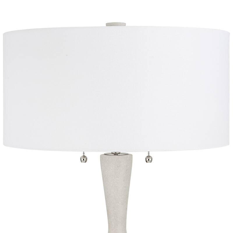 Hourglass Style Table Lamp with Drum Shade - 38.5" - Cream