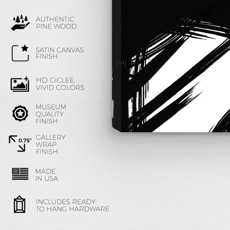 Wynwood Studio Canvas Abstract Expression II Black and Modern & Contemporary Wall Art Canvas Print