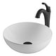 preview thumbnail 25 of 32, Kraus 3-in-1 Set White Round Ceramic Vessel Sink Arlo Faucet w/ Drain Matte Black