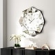 preview thumbnail 1 of 10, Modern Octagon Wall Clock Mirrored Large Clock Silver