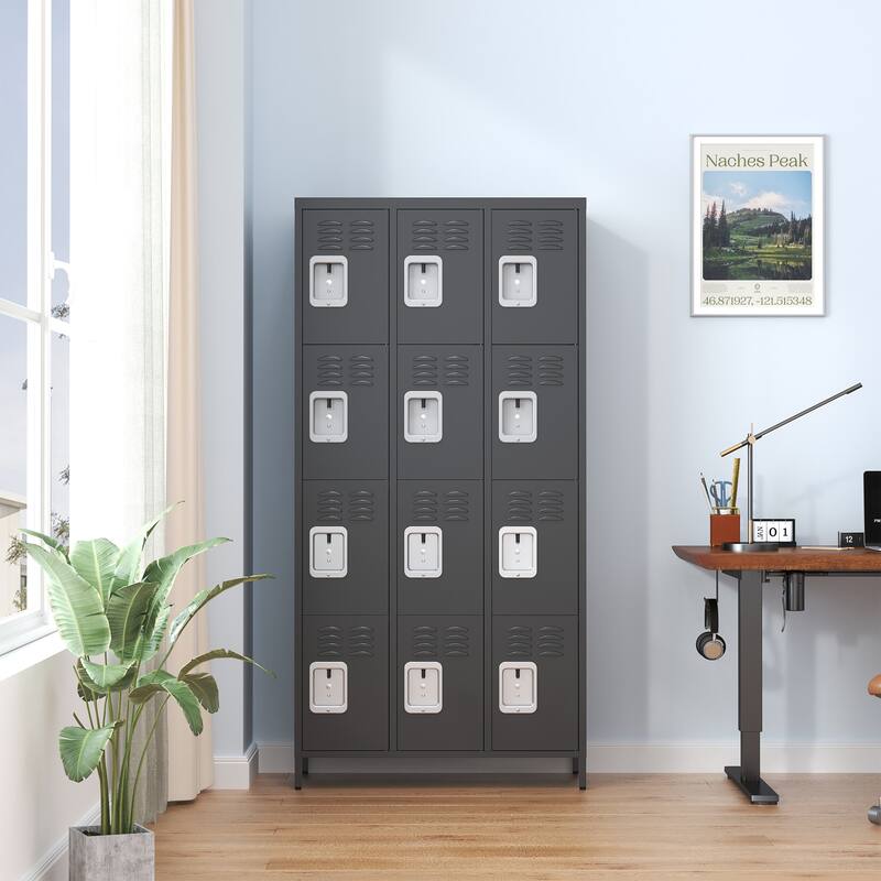 12 Door 72"H Metal Lockers With Lock