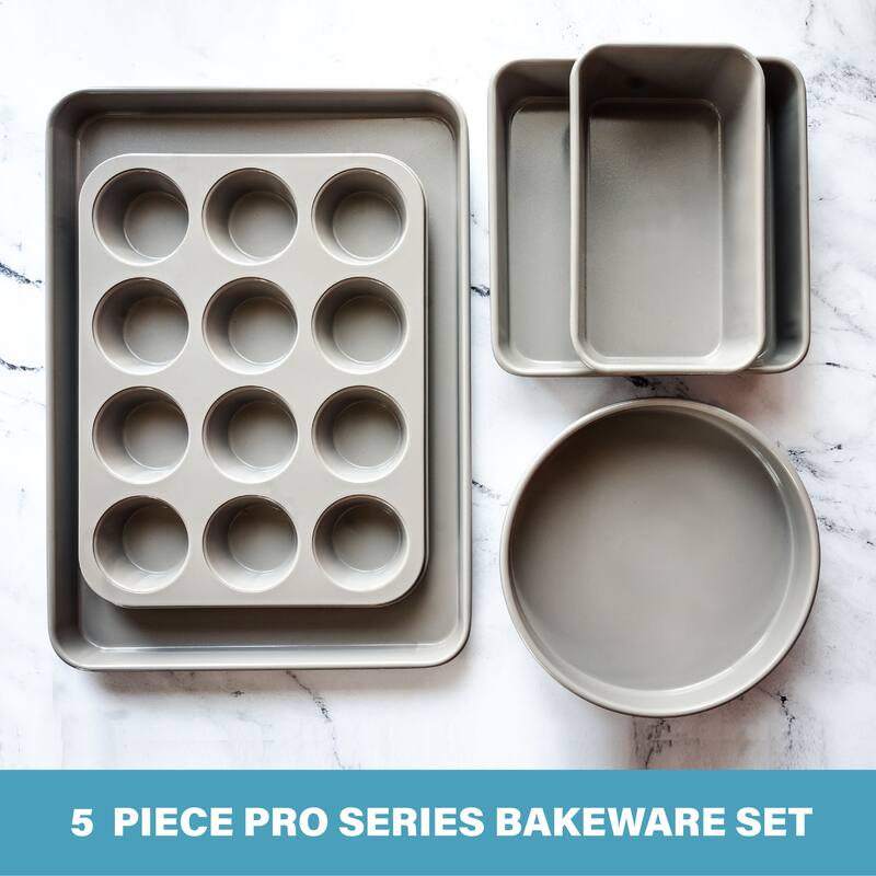 Gotham Steel Pro Grey 5 Piece Nonstick Bakeware Set