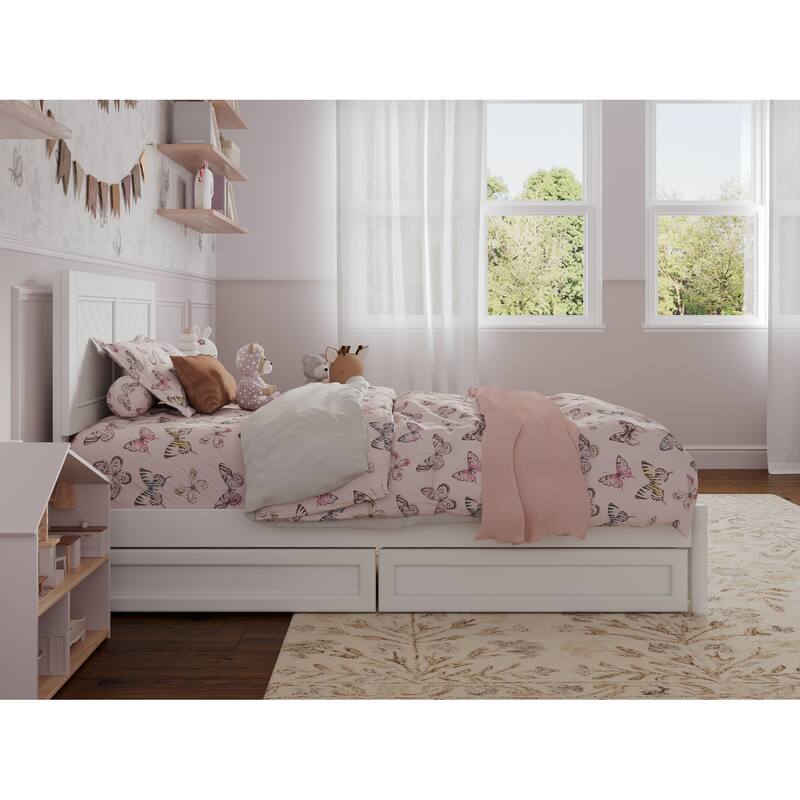 Clayton Platform Bed with Panel Footboard and Storage Drawers