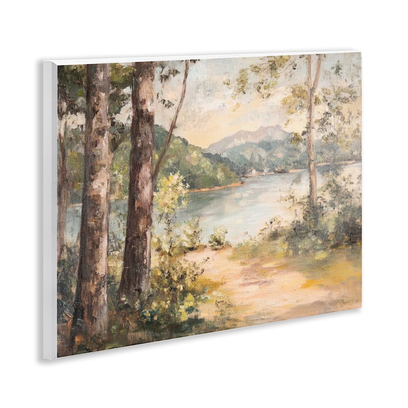 Stupell Peaceful Lakeside Landscape Wall Plaque Art Design By Petal Prints Design
