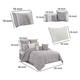 Queen Size 9 Piece Fabric Comforter Set with Medallion Prints, White