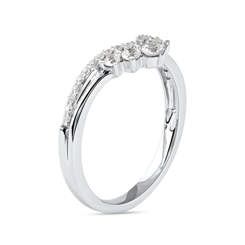 1/3ct TDW Diamond Contour Wedding Band in 10K Gold for Women