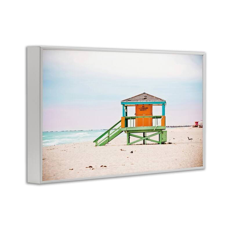 Stupell No Lifeguard On Duty Framed Giclee Art Design By Seven Trees Design
