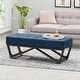 preview thumbnail 8 of 28, Ursa Contemporary Fabric Ottoman Bench by Christopher Knight Home Navy Blue+Black