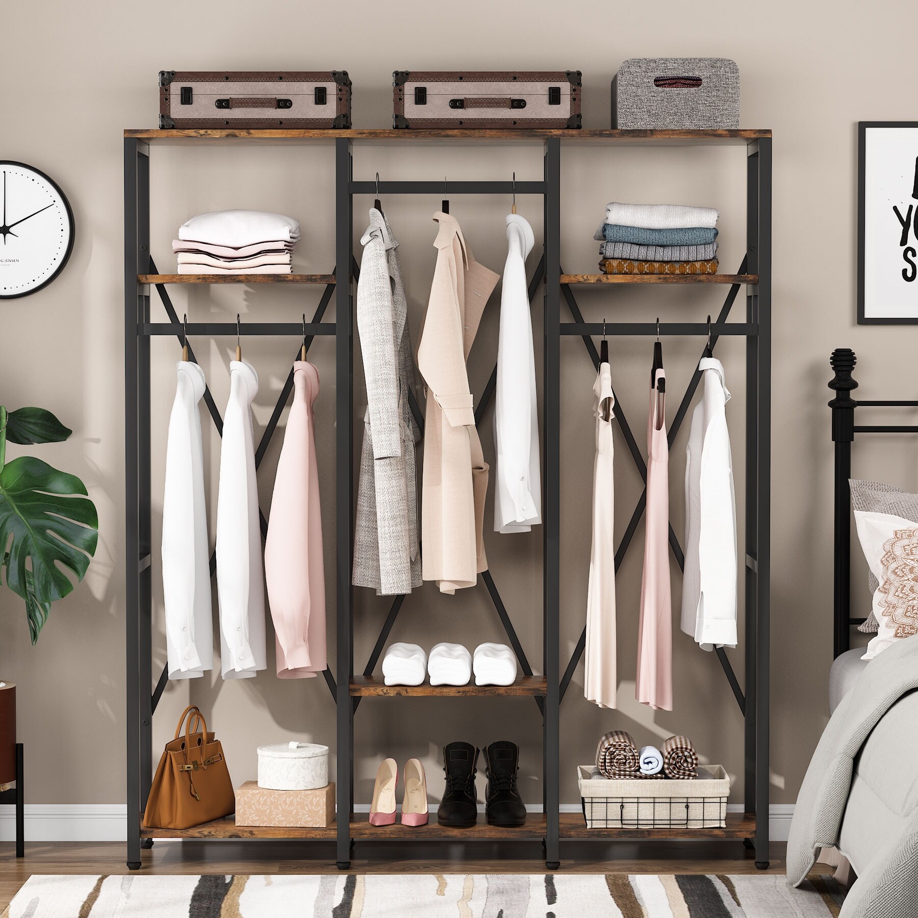 Freestanding closet 2025 rack