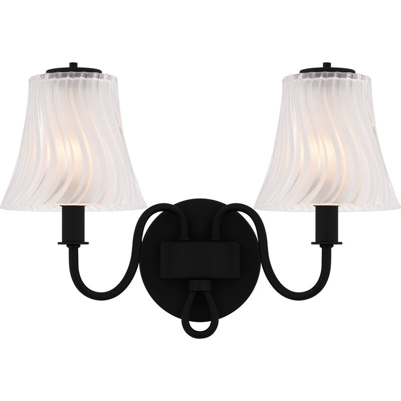 McKinney 2-Light Matte Black Bath Light