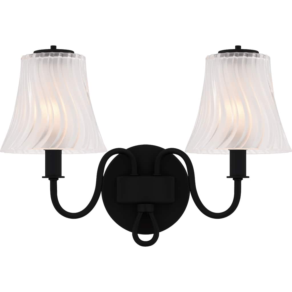 McKinney 2-Light Matte Black Bath Light