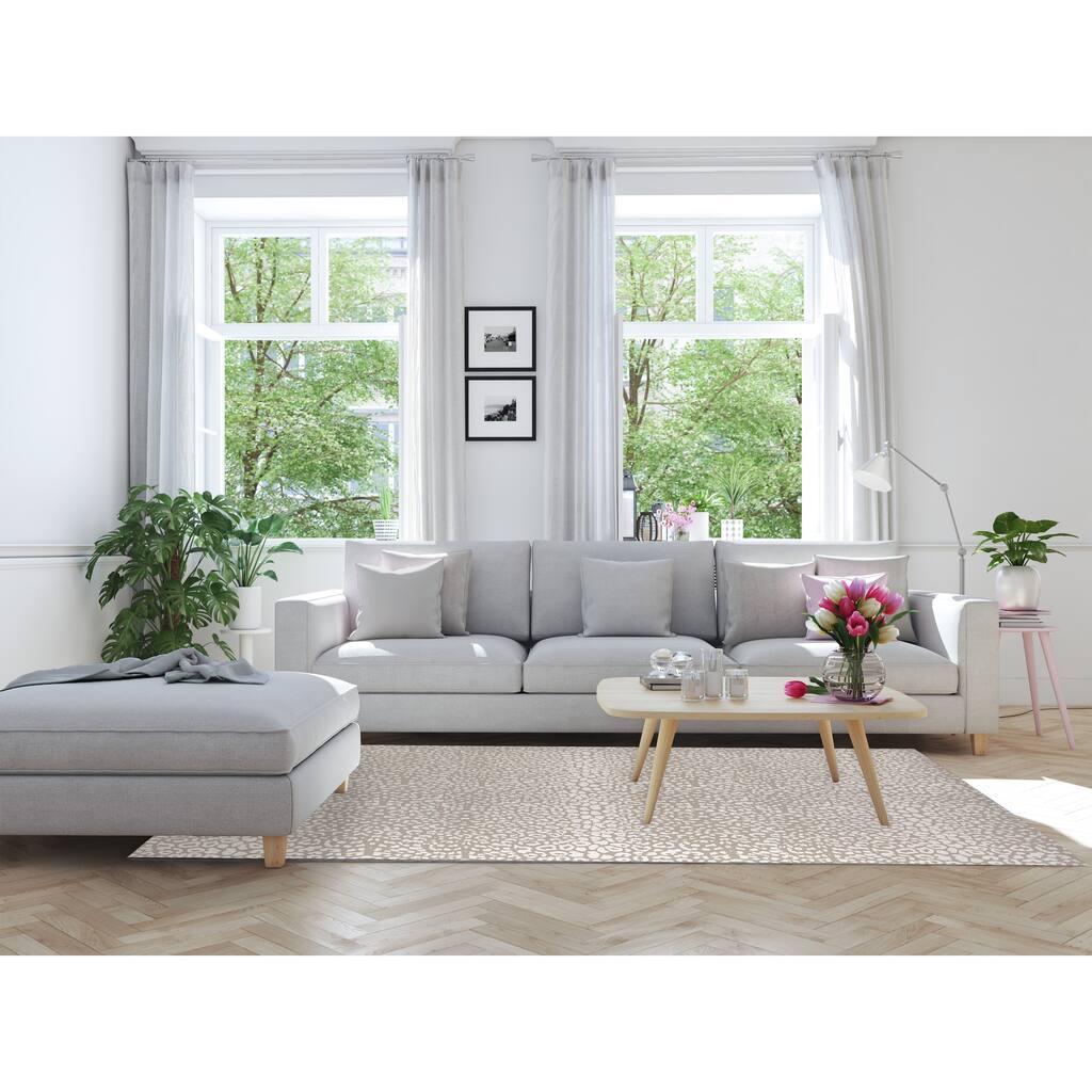CHEETAH IVORY ON TAUPE Area Rug By Kavka Designs