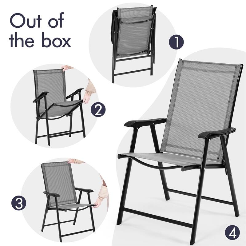 Yaheetech 2pcs Folding Dining Chairs Patio Dining Chairs