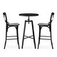 preview thumbnail 22 of 60, Glitzhome Industrial Modern Adjustable Bar Table Rustic Steel 3-Piece Pub Sets