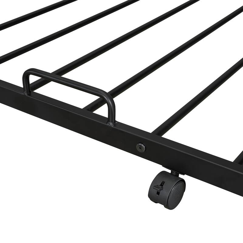 Twin Over Full Metal Bunk Bed with Built-In Storage Ladder and Wardrobe, Space-Saving Design