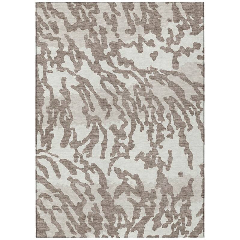 Machine Washable Indoor/ Outdoor Chantille Animal Print Abstract Rug