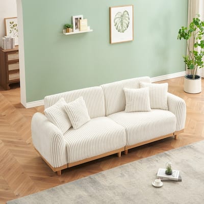 85" Corduroy Upholstered Three-Seat Sofa（New）