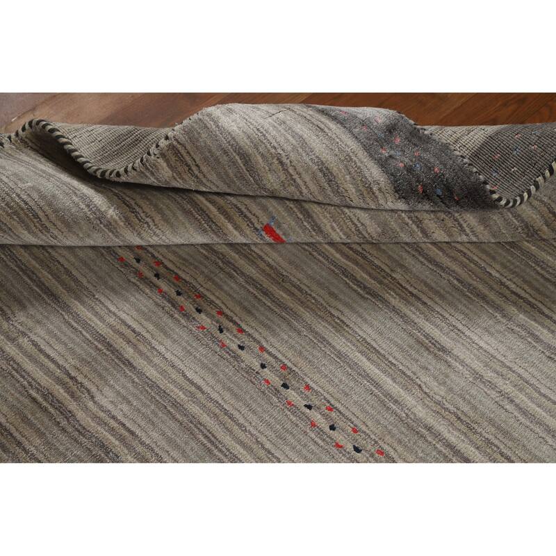Tribal Animals Gabbeh Indian Rug Hand-Knotted Wool Carpet - 4'0" x 5'10"