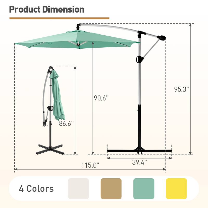 COSIEST 10ft Outdoor Offset Hanging Umbrella Patio Umbrella