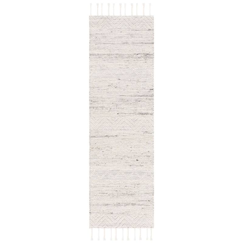 SAFAVIEH Handmade Natura Ashima Wool Rug - 2'3" x 8' Runner - Ivory/Grey
