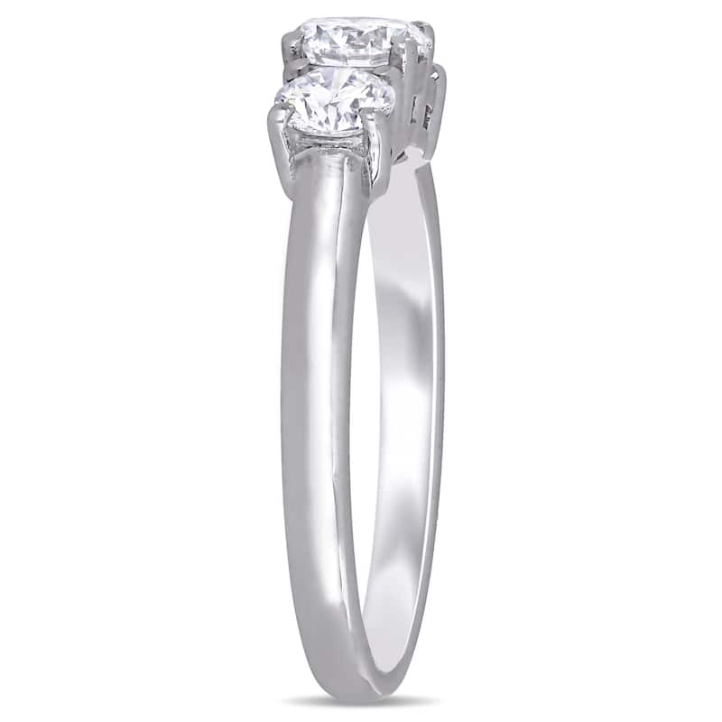 Miadora 1ct TW Lab Grown Diamond 3-Stone Engagement Ring 14k White Gold