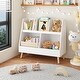 preview thumbnail 1 of 16, White Kids' Bookshelf Toy Organizer with Storage Bins White