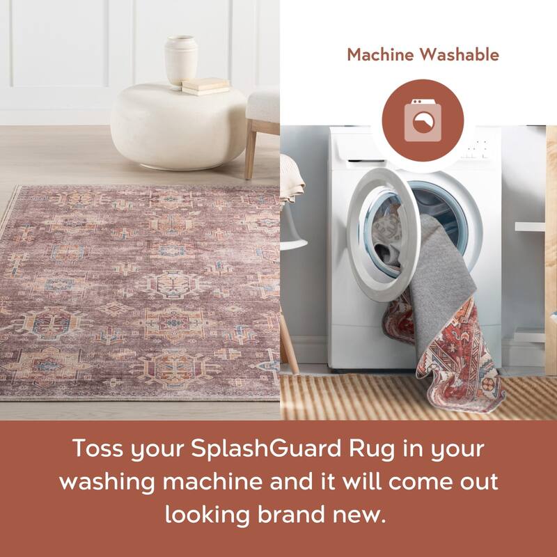 Nuloom Philomena Medallion SplashGuard Machine Washable Area Rug