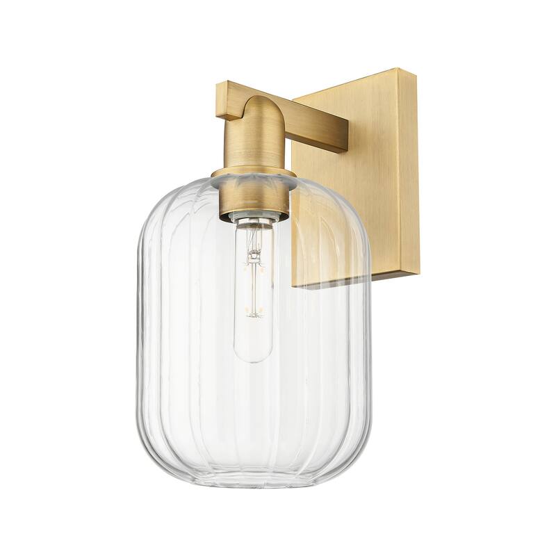 Innovations Lighting 716-1W-14-7 Preston Sconce Preston 14" Tall Wall - Brushed Brass / Clear